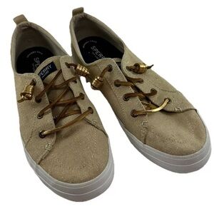Sperry Women's Gold Crest Vibe Textile Sparkle Sneaker Size 9.5 STS99252